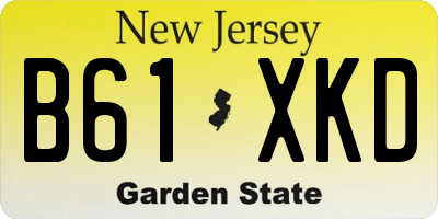 NJ license plate B61XKD