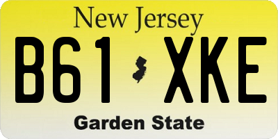 NJ license plate B61XKE