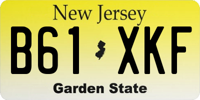 NJ license plate B61XKF