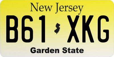 NJ license plate B61XKG