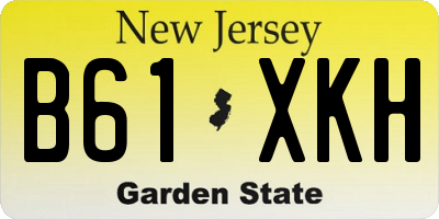 NJ license plate B61XKH