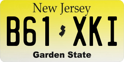 NJ license plate B61XKI