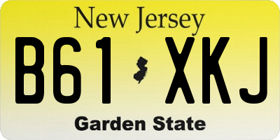 NJ license plate B61XKJ