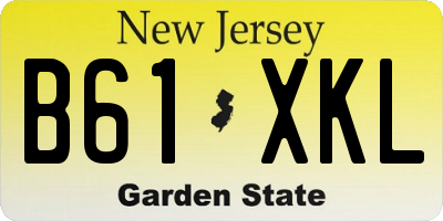 NJ license plate B61XKL