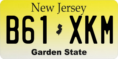 NJ license plate B61XKM