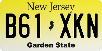 NJ license plate B61XKN