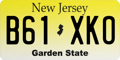 NJ license plate B61XKO