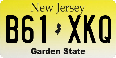 NJ license plate B61XKQ
