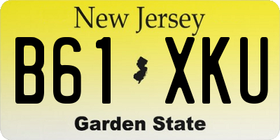NJ license plate B61XKU