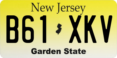 NJ license plate B61XKV