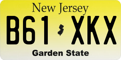 NJ license plate B61XKX