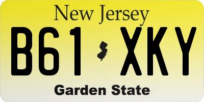 NJ license plate B61XKY