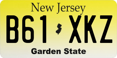 NJ license plate B61XKZ