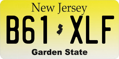 NJ license plate B61XLF