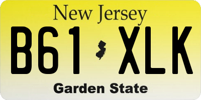 NJ license plate B61XLK