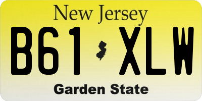NJ license plate B61XLW