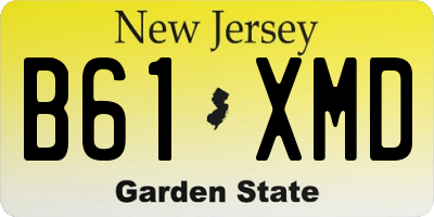 NJ license plate B61XMD