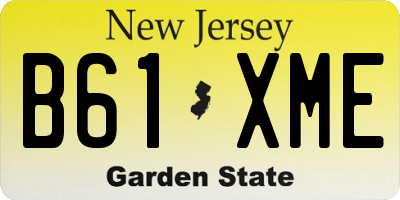 NJ license plate B61XME