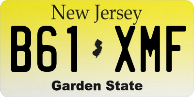 NJ license plate B61XMF