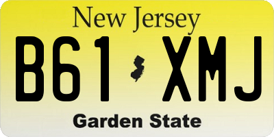 NJ license plate B61XMJ