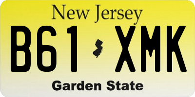 NJ license plate B61XMK