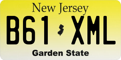 NJ license plate B61XML