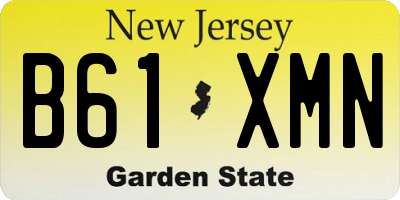 NJ license plate B61XMN