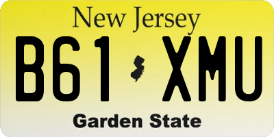 NJ license plate B61XMU