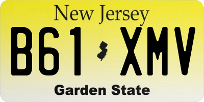 NJ license plate B61XMV