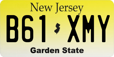 NJ license plate B61XMY