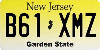 NJ license plate B61XMZ