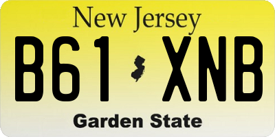 NJ license plate B61XNB
