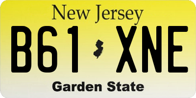NJ license plate B61XNE