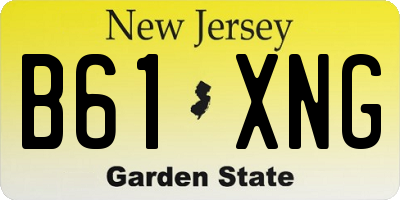 NJ license plate B61XNG
