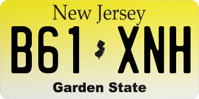 NJ license plate B61XNH
