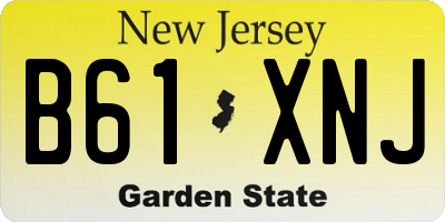 NJ license plate B61XNJ
