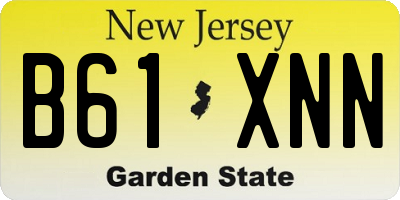 NJ license plate B61XNN