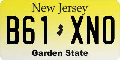 NJ license plate B61XNO