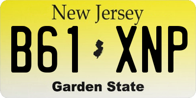 NJ license plate B61XNP