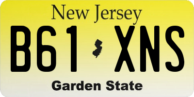 NJ license plate B61XNS