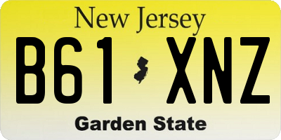 NJ license plate B61XNZ