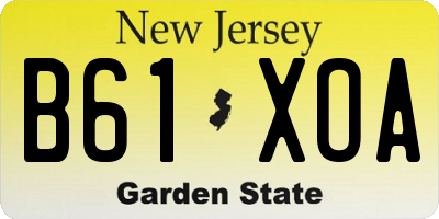 NJ license plate B61XOA