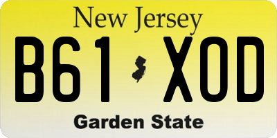 NJ license plate B61XOD