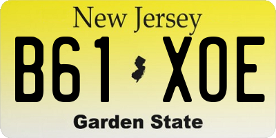 NJ license plate B61XOE