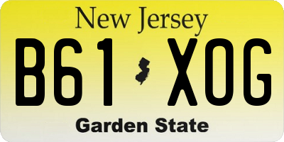 NJ license plate B61XOG