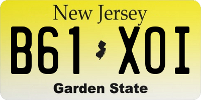 NJ license plate B61XOI