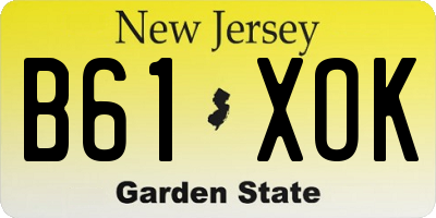 NJ license plate B61XOK