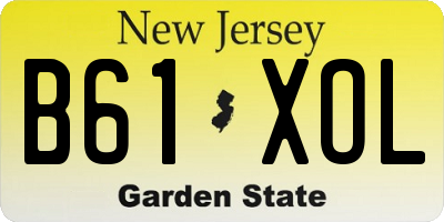 NJ license plate B61XOL