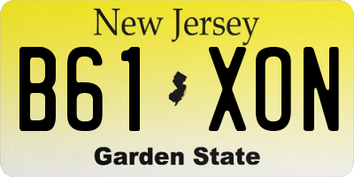 NJ license plate B61XON
