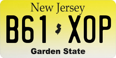 NJ license plate B61XOP